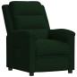 vidaXL Poltrona Reclinabile Verde Scuro in Velluto