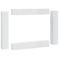 Set Mobili Porta TV 8pz Bianco Lucido in Legno Multistrato Set Mobili Porta TV 8pz Bianco Lucido in Legno Multistrato