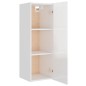 Set Mobili Porta TV 8pz Bianco Lucido in Legno Multistrato Set Mobili Porta TV 8pz Bianco Lucido in Legno Multistrato