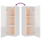 Set Mobili Porta TV 8pz Bianco Lucido in Legno Multistrato Set Mobili Porta TV 8pz Bianco Lucido in Legno Multistrato