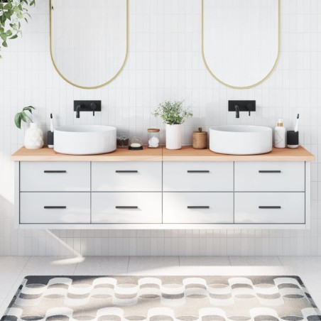 vidaXL Piano Bagno 200x40x4 cm in Legno Massello Non Trattato