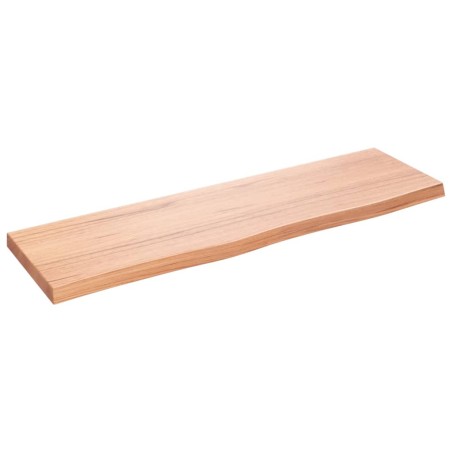 vidaXL Piano Bagno Marrone Chiaro 100x30x4 cm Legno Massello Trattato