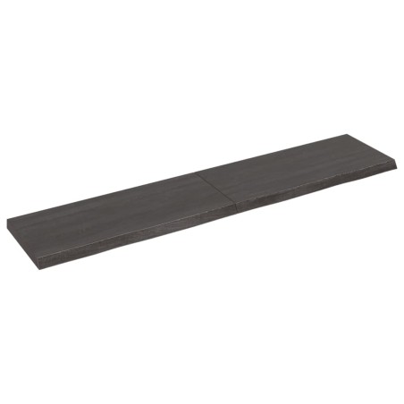vidaXL Piano Bagno Grigio Scuro 140x30x4 cm Legno Massello Trattato