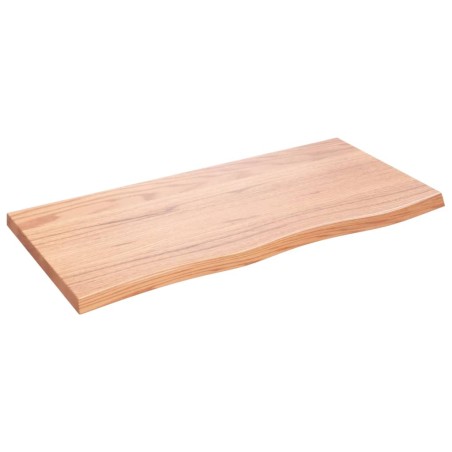 vidaXL Piano Bagno Marrone Chiaro 100x50x4 cm Legno Massello Trattato