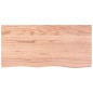 vidaXL Piano Bagno Marrone Chiaro 100x50x4 cm Legno Massello Trattato vidaXL Piano Bagno Marrone Chiaro 100x50x4 cm Legno Massello Trattato