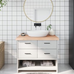 vidaXL Piano Bagno 100x50x6 cm in Legno Massello Non Trattato
