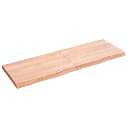 vidaXL Piano Bagno Marrone Chiaro 120x40x4 cm Legno Massello Trattato