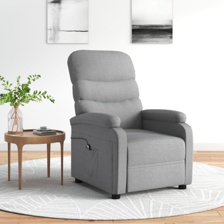 vidaXL Poltrona Elettrica Reclinabile Grigio Chiaro in Tessuto