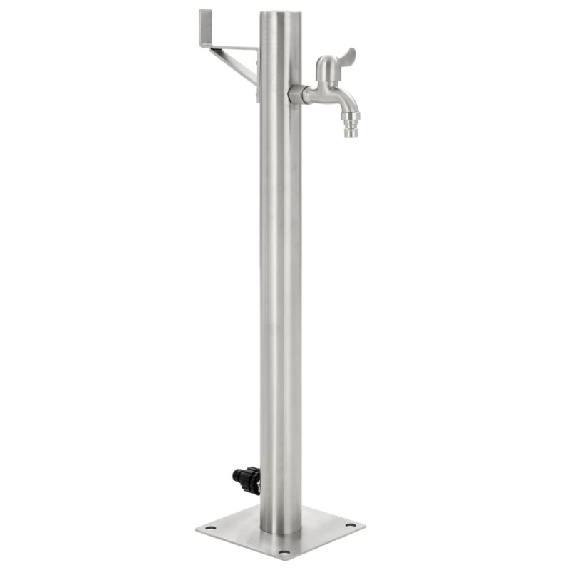 vidaXL Fontanella a Colonna in Acciaio Inossidabile Rotonda 65 cm vidaXL Fontanella a Colonna in Acciaio Inossidabile Rotonda 65 cm