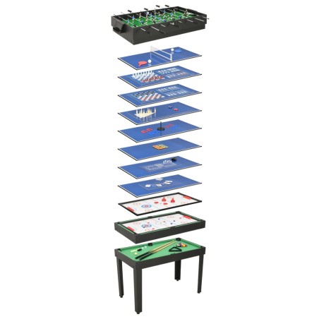 vidaXL Set Giochi da Tavola 15-in-1 121x61x82 cm Nero