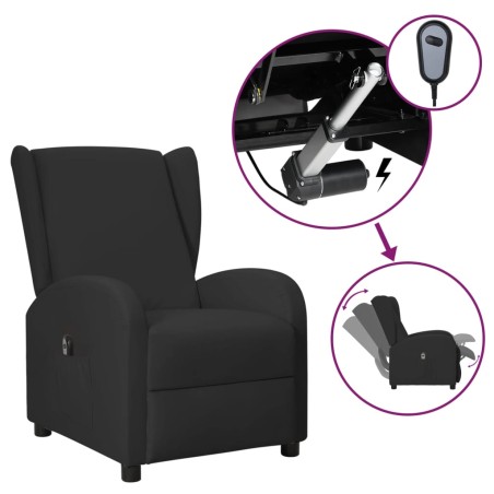vidaXL Poltrona Wing Back Elettrica Reclinabile Nera in Similpelle