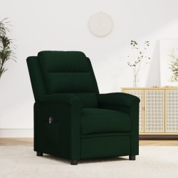 vidaXL Poltrona Elettrica Reclinabile Verde Scuro in Vera Pelle