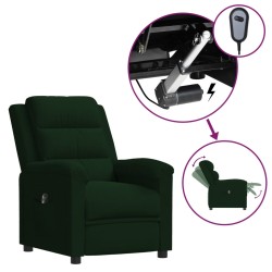 vidaXL Poltrona Elettrica Reclinabile Verde Scuro in Vera Pelle