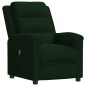 vidaXL Poltrona Elettrica Reclinabile Verde Scuro in Vera Pelle