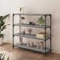 Libreria grigio sonoma 100x33x100cm Legno Multistrato e Acciaio Libreria grigio sonoma 100x33x100cm Legno Multistrato e Acciaio