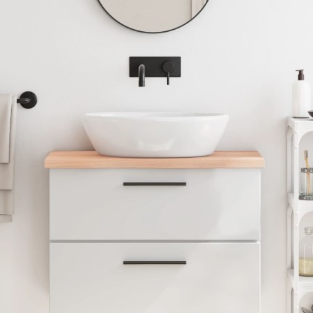 vidaXL Piano Bagno 80x40x4 cm in Legno Massello Non Trattato