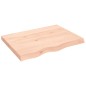 vidaXL Piano Bagno 80x60x6 cm in Legno Massello Non Trattato