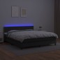 vidaXL Giroletto a Molle con Materasso e LED Nero 180x200cm Similpelle