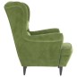 vidaXL Poltrona Verde Chiaro in Velluto vidaXL Poltrona Verde Chiaro in Velluto