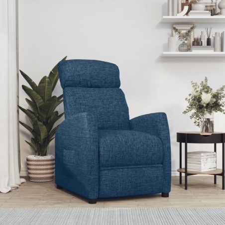 vidaXL Poltrona Reclinabile Blu in Tessuto