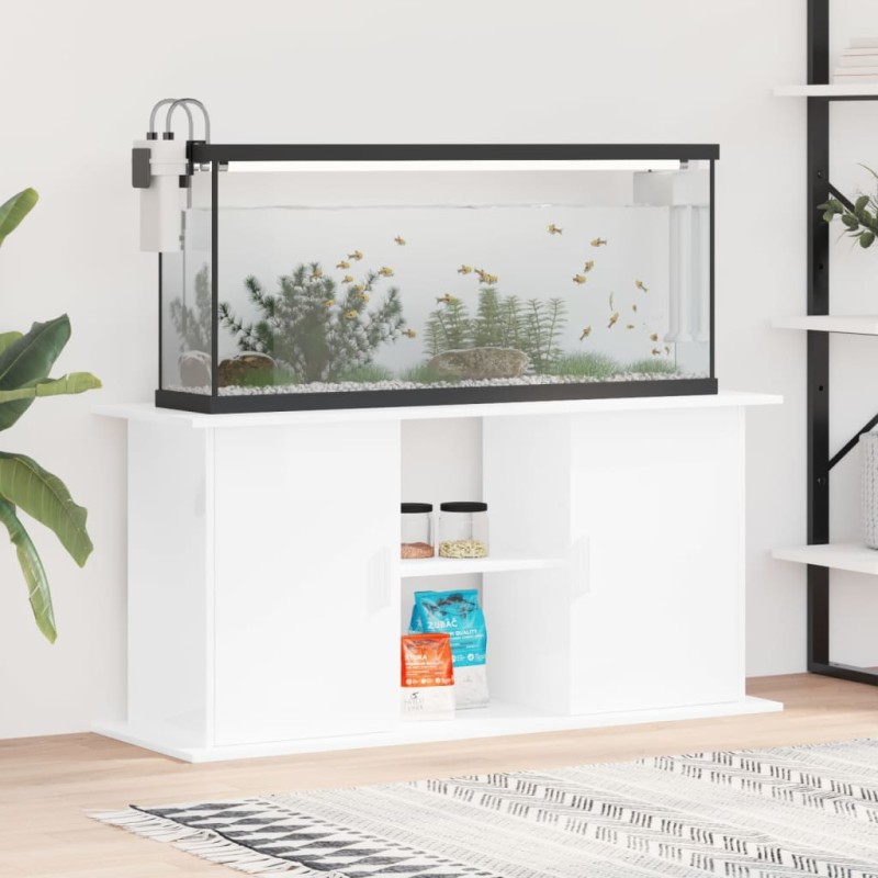 vidaXL Supporto Acquario 121x41x58 cm Legno Multistrato Bianco Lucido vidaXL Supporto Acquario 121x41x58 cm Legno Multistrato Bianco Lucido