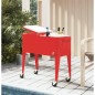 vidaXL Carrello Porta Ghiaccio su Ruote Rosso 92x43x89 cm vidaXL Carrello Porta Ghiaccio su Ruote Rosso 92x43x89 cm