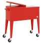 vidaXL Carrello Porta Ghiaccio su Ruote Rosso 92x43x89 cm vidaXL Carrello Porta Ghiaccio su Ruote Rosso 92x43x89 cm