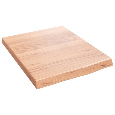 vidaXL Piano Bagno Marrone Chiaro 40x50x4 cm Legno Massello Trattato