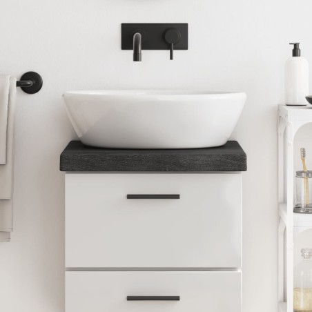 vidaXL Piano Bagno Grigio Scuro 40x30x6 cm Legno Massello Trattato
