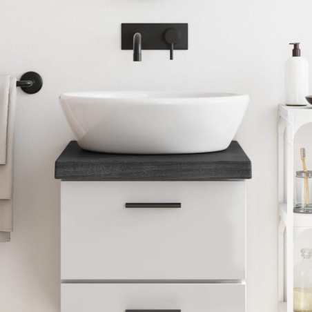 vidaXL Piano Bagno Marrone Scuro 40x50x(2-6)cm Legno Massello Trattato