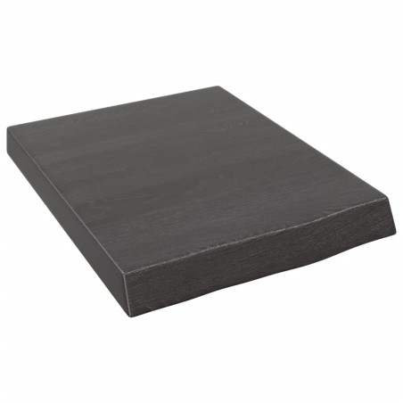 vidaXL Piano Bagno Marrone Scuro 40x50x(2-6)cm Legno Massello Trattato