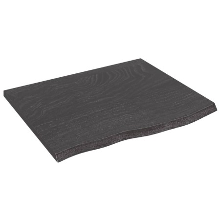 vidaXL Piano Bagno Grigio Scuro 60x50x2 cm Legno Massello Trattato