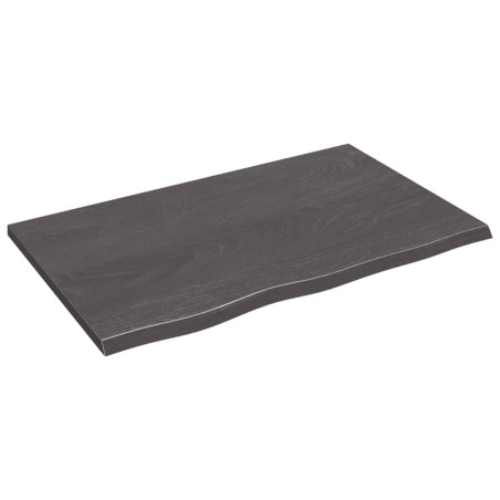 vidaXL Piano Bagno Grigio Scuro 80x50x2 cm Legno Massello Trattato