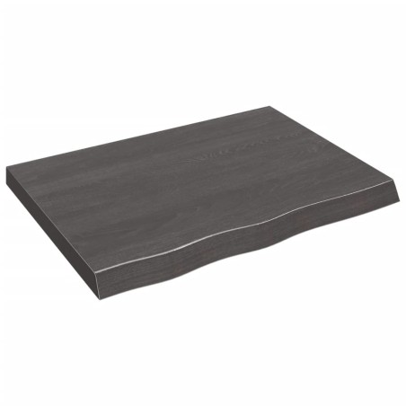 vidaXL Piano Bagno Grigio Scuro 80x60x6 cm Legno Massello Trattato