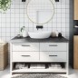 vidaXL Piano Bagno Marrone Scuro 100x50x(2-6)cm Legno Trattato
