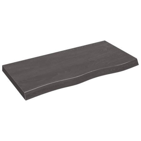 vidaXL Piano Bagno Marrone Scuro 100x50x(2-6)cm Legno Trattato