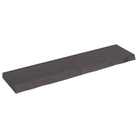 vidaXL Piano Bagno Grigio Scuro 120x30x6 cm Legno Massello Trattato