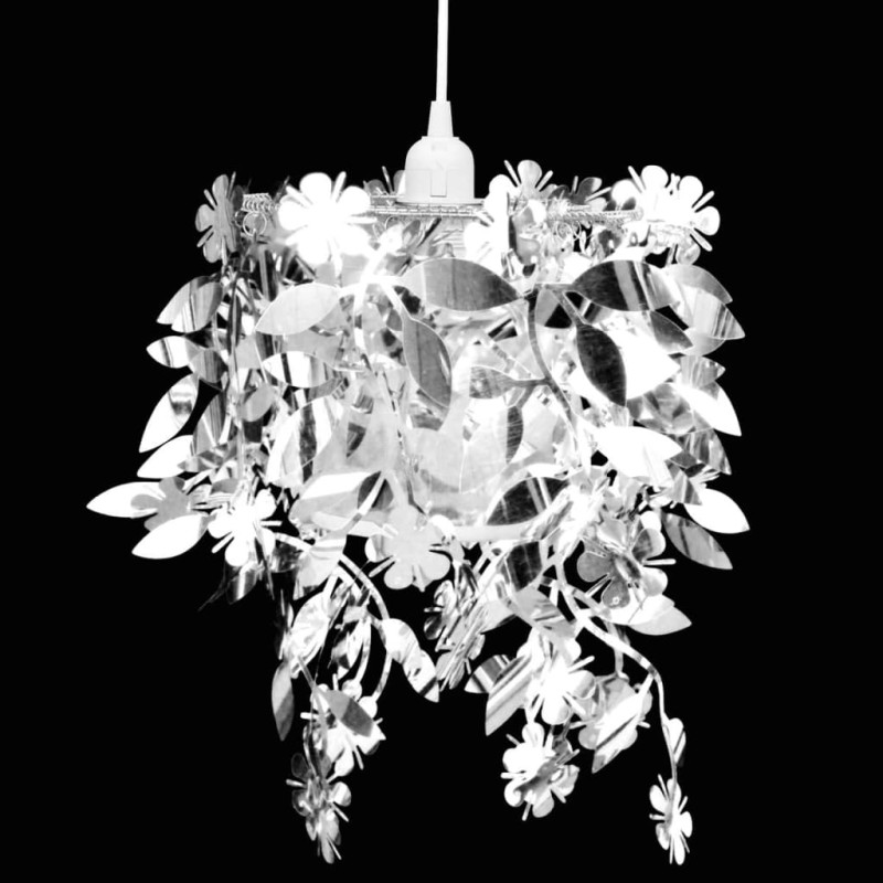vidaXL Lampadario da Soffitto Foglie e Paillette 21,5 x 30 cm Argento vidaXL Lampadario da Soffitto Foglie e Paillette 21,5 x 30 cm Argento