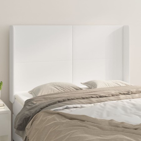 vidaXL Testiera ad Orecchio Bianco 147x16x118/128 cm in Similpelle