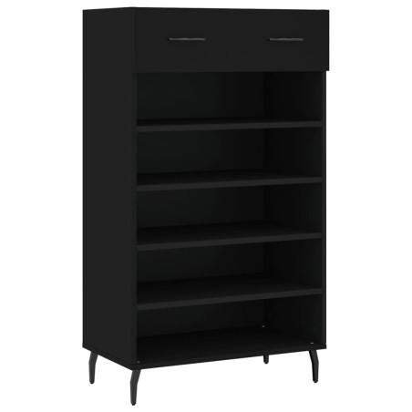 vidaXL Scarpiera Nera 60x35x105 cm in Legno Multistrato