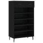 vidaXL Scarpiera Nera 60x35x105 cm in Legno Multistrato