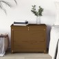 vidaXL Contenitore Portaoggetti Miele 60x32x45,5cm Legno Massello Pino