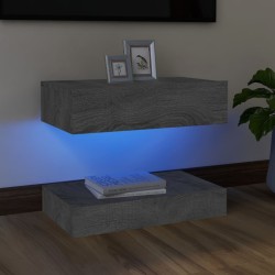 Mobile Porta TV con Luci LED Grigio Sonoma 60x35 cm