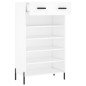 vidaXL Scarpiera Bianca 60x35x105 cm in Legno Multistrato