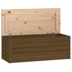 vidaXL Contenitore Portaoggetti Miele 89x36,5x33cm Legno Massello Pino