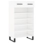 vidaXL Scarpiera Bianca 60x35x105 cm in Legno Multistrato