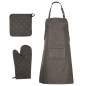vidaXL Set Strofinacci 15 pz con Guanti da Forno e Presine Cotone Nero