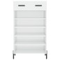vidaXL Scarpiera Bianco Lucido 60x35x105 cm in Legno Multistrato