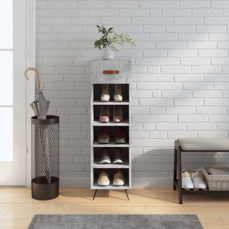 vidaXL Scarpiera Grigio Cemento 30x35x105 cm in Legno Multistrato