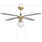 vidaXL Ventilatore da Soffitto con Luce 106 cm Marrone vidaXL Ventilatore da Soffitto con Luce 106 cm Marrone